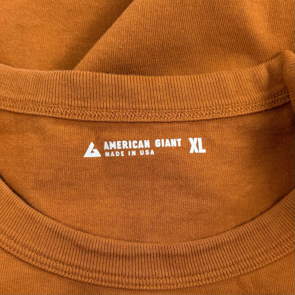 American Giant Everest Ultra Heavyweight Cotton Tee Shirt XL Orange - Picture 3 of 11